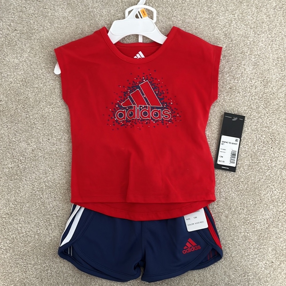 NWT Boys Adidas Graphic Tee & Shorts